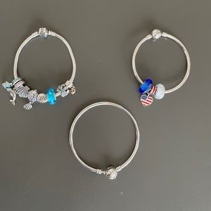 Pandora bracelets and earrings